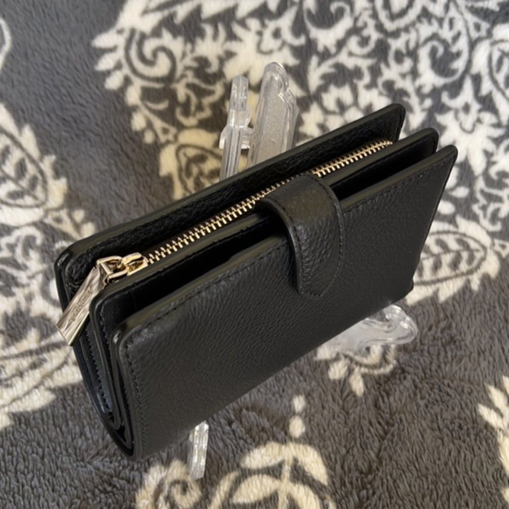 Kate Spade Leila Medium Compact Bifold Wallet Black - Picture 4 of 16